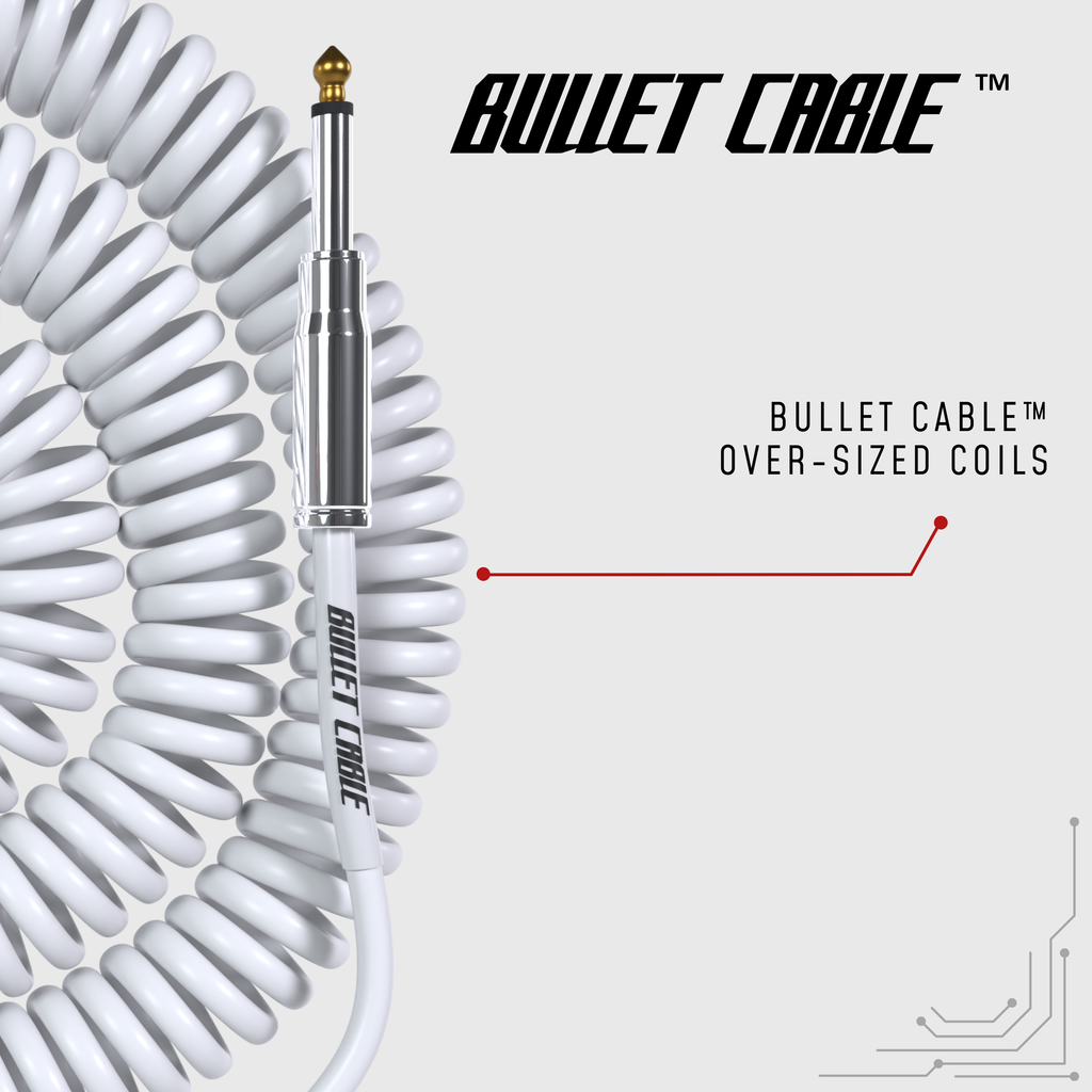 Bullet Cable 30′ Coil Silent White Cable – Legendary Tone, Silent ...