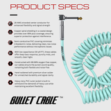 Bullet Cable 15′ Classic Seafoam Coil Cable