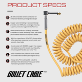 Bullet Cable 15′ Classic Gold Coil Cable