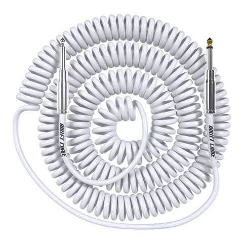 Bullet Cable 30′ Silent White Coil Cable