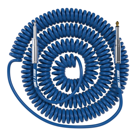 Bullet Cable 30′ Silent Blue Coil Cable