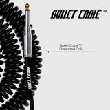 Bullet Cable 30′ Silent Black Coil Cable